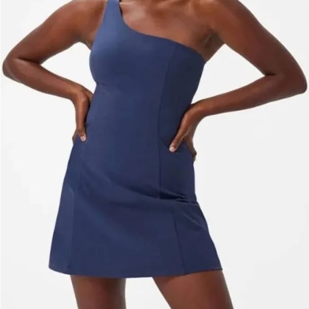 Outdoor Voices Dark Sky One-Shoulder Dress